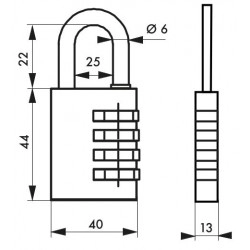 Λουκέτο συνδυασμού MAXIUM CODE 40 χιλ. THIRARD THIRARD - 1 2