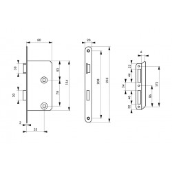 Κλειδαριά μεσόπορτας WC 55 x 78 αριστερή THIRARD THIRARD - 1 2
