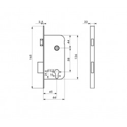 Κλειδαριά χωνευτή μεσόπορτας 45 x 58 THIRARD THIRARD - 1 2