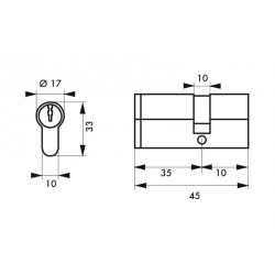 Κύλινδρος ασφαλείας HG5+ 35X10 νίκελ - 3 κλειδιά THIRARD THIRARD - 1 2