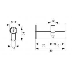 Κύλινδρος ασφαλείας HG5+ 70X10 νίκελ - 3 κλειδιά THIRARD THIRARD - 1 2