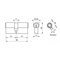 Κύλινδρος υπερασφαλείας VARIO DX - 31 x 51 - 5 κλειδιά THIRARD THIRARD - 1 2