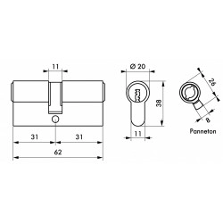 Κύλινδρος υπερασφαλείας VARIO DX - 31 x 31 - 5 κλειδιά THIRARD THIRARD - 1 2