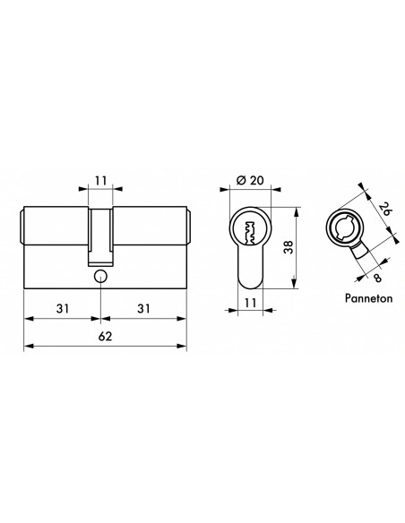 Κύλινδρος υπερασφαλείας VARIO DX - 31 x 31 - 5 κλειδιά THIRARD THIRARD - 2