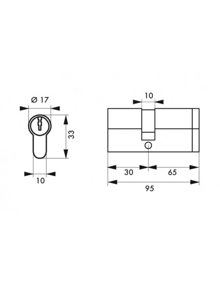 Κύλινδρος ασφαλείας HG5+ 30X65 νίκελ - 3 κλειδιά THIRARD THIRARD - 2