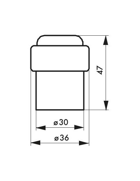 Στοπ πόρτας Φ30 χιλ. ασημί THIRARD THIRARD - 2