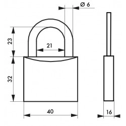 Σετ 3 λουκέτα TYPE1 40 χιλ. με 6 κοινά κλειδιά THIRARD THIRARD - 1 2
