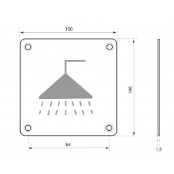 Ταμπελάκι 100 x 100 χιλ. inox βιδωτό - μπάνιο THIRARD THIRARD - 1 2