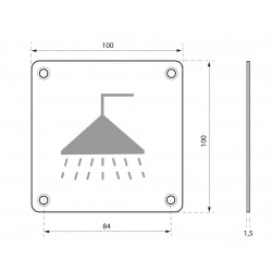 Ταμπελάκι 100 x 100 χιλ. inox βιδωτό - μπάνιο THIRARD THIRARD - 1 2