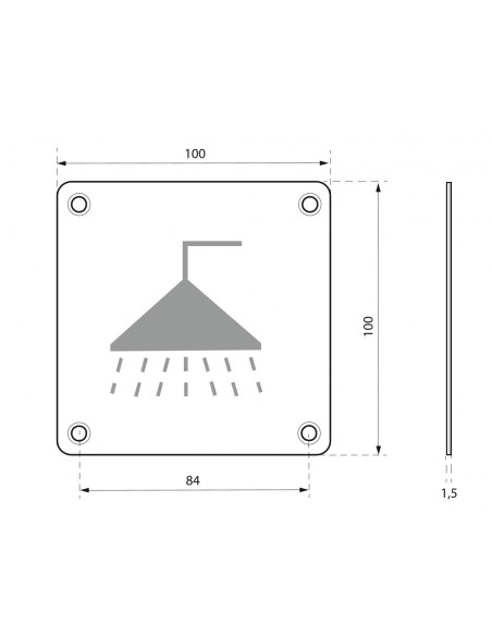 Ταμπελάκι 100 x 100 χιλ. inox βιδωτό - μπάνιο THIRARD THIRARD - 2