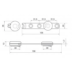 Σετ 3 ασφάλειες για ντουλάπια & συρτάρια 165x42x16mm ροζ THIRARD THIRARD - 1 2