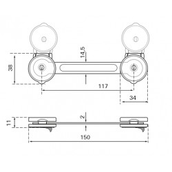 Σετ 3 ασφάλειες για ντουλάπια & συρτάρια 160x50x10mm διάφανες THIRARD THIRARD - 1 2