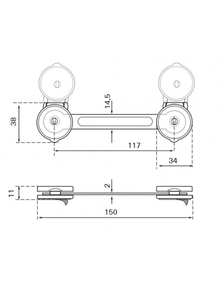 Σετ 3 ασφάλειες για ντουλάπια & συρτάρια 160x50x10mm διάφανες THIRARD THIRARD - 2