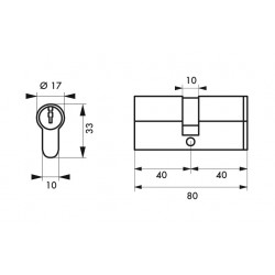 Κύλινδρος ασφαλείας HG5+ 40X40 νίκελ - 3 κλειδιά THIRARD THIRARD - 1 2