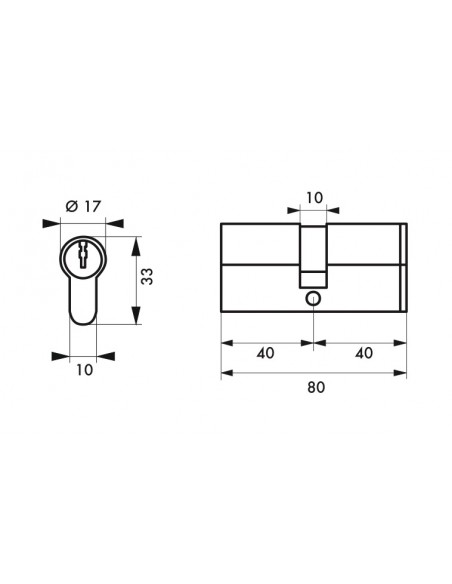 Κύλινδρος ασφαλείας HG5+ 40X40 νίκελ - 3 κλειδιά THIRARD THIRARD - 2