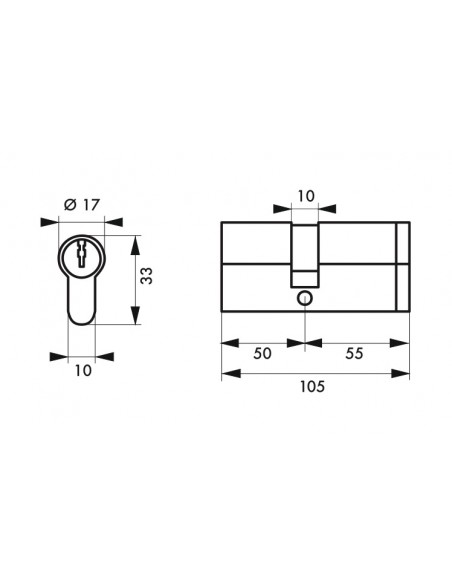 Κύλινδρος ασφαλείας HG5+ 50X55 νίκελ - 3 κλειδιά THIRARD THIRARD - 2