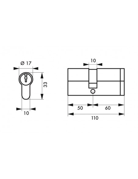 Κύλινδρος ασφαλείας HG5+ 50X60 νίκελ - 3 κλειδιά THIRARD THIRARD - 2