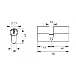 Κύλινδρος ασφαλείας HG5+ 30X40 νίκελ - 5 κλειδιά THIRARD THIRARD - 1 2