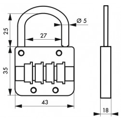 Λουκέτο συνδυασμού M54 - 4 γραμμάτων THIRARD THIRARD - 1 2