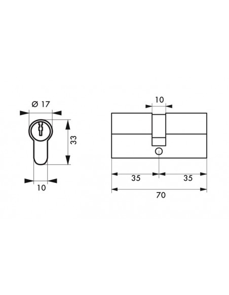 Κύλινδρος ασφαλείας HG5+ 35X35 νίκελ - 5 κλειδιά THIRARD THIRARD - 2