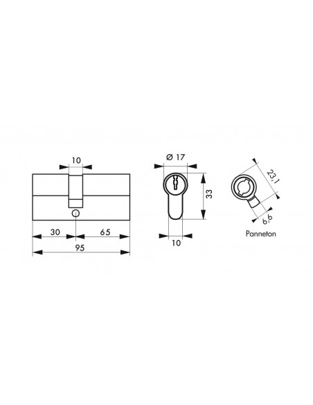 Κύλινδρος ασφαλείας HG5+ 30X65 νίκελ - 5 κλειδιά THIRARD THIRARD - 2