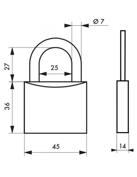 Λουκέτο MACH2 45 χιλ. - 2 κλειδιά THIRARD THIRARD - 2