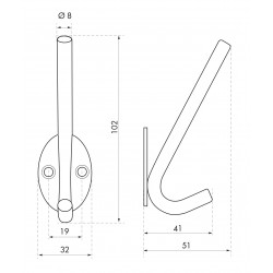 Κρεμαστράκι inox Φ8 x 165 χιλ. THIRARD THIRARD - 1 2