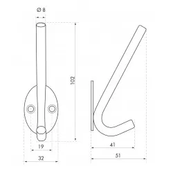 Κρεμαστράκι inox Φ8 x 165 χιλ. THIRARD THIRARD - 1 2