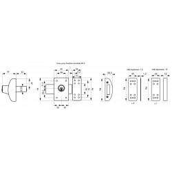 Πρόσθετη ασφάλεια με κύλινδρο 45 χιλ DESIGN ασημί - 3 κλειδιά THIRARD THIRARD - 1 2