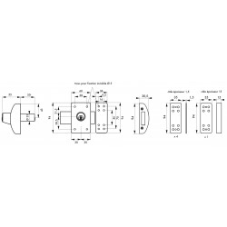 Πρόσθετη ασφάλεια με κύλινδρο 50 χιλ DESIGN ασημί - 3 κλειδιά THIRARD THIRARD - 1 2