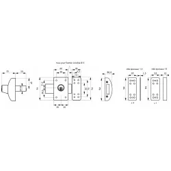 Πρόσθετη ασφάλεια με κύλινδρο 50 χιλ DESIGN ασημί - 3 κλειδιά THIRARD THIRARD - 1 2