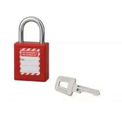 Λουκέτο πλαστικό lockout 40 χιλ. κόκκινο με ατσάλινο λαιμό ύψους 25 χιλ. 1 κλειδί THIRARD THIRARD - 1 2