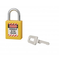 Λουκέτο πλαστικό lockout 40 χιλ.  κίτρινο με ατσάλινο λαιμό ύψους 25 χιλ. 1 κλειδί THIRARD THIRARD - 1