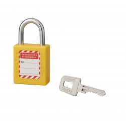Λουκέτο πλαστικό lockout 40 χιλ.  κίτρινο με ατσάλινο λαιμό ύψους 25 χιλ. 1 κλειδί THIRARD THIRARD - 1 2