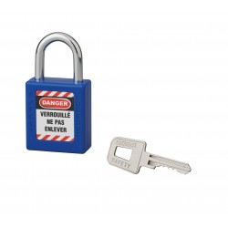 Λουκέτο πλαστικό lockout 40 χιλ.  μπλε  με ατσάλινο λαιμό ύψους 25 χιλ. 1 κλειδί THIRARD THIRARD - 1