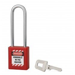 Λουκέτο πλαστικό lockout 40 χιλ. κόκκινο με ατσάλινο λαιμό ύψους 76 χιλ. 1 κλειδί THIRARD THIRARD - 1