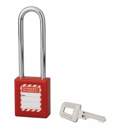 Λουκέτο πλαστικό lockout 40 χιλ. κόκκινο με ατσάλινο λαιμό ύψους 76 χιλ. 1 κλειδί THIRARD THIRARD - 1 2