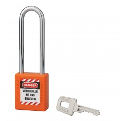 Λουκέτο πλαστικό lockout 40 χιλ. πορτοκαλί με ατσάλινο λαιμό ύψους 76 χιλ. 1 κλειδί THIRARD THIRARD - 1
