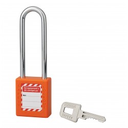 Λουκέτο πλαστικό lockout 40 χιλ. πορτοκαλί με ατσάλινο λαιμό ύψους 76 χιλ. 1 κλειδί THIRARD THIRARD - 1 2