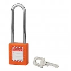 Λουκέτο πλαστικό lockout 40 χιλ. πορτοκαλί με ατσάλινο λαιμό ύψους 76 χιλ. 1 κλειδί THIRARD THIRARD - 1 2