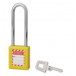 Λουκέτο πλαστικό lockout 40 χιλ. κίτρινο με ατσάλινο λαιμό ύψους 76 χιλ. 1 κλειδί THIRARD THIRARD - 1 2
