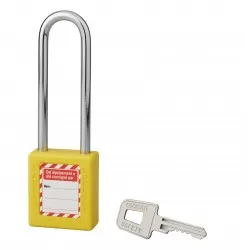Λουκέτο πλαστικό lockout 40 χιλ. κίτρινο με ατσάλινο λαιμό ύψους 76 χιλ. 1 κλειδί THIRARD THIRARD - 1 2