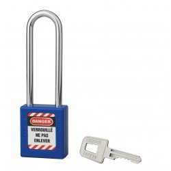Λουκέτο πλαστικό lockout 40 χιλ. μπλε με ατσάλινο λαιμό ύψους 76 χιλ. 1 κλειδί THIRARD THIRARD - 1