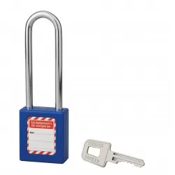 Λουκέτο πλαστικό lockout 40 χιλ. μπλε με ατσάλινο λαιμό ύψους 76 χιλ. 1 κλειδί THIRARD THIRARD - 1 2
