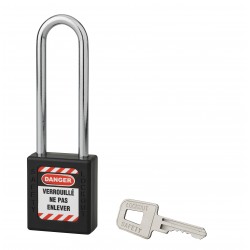 Λουκέτο πλαστικό lockout 40 χιλ. μαύρο με ατσάλινο λαιμό ύψους 76 χιλ. 1 κλειδί THIRARD THIRARD - 1