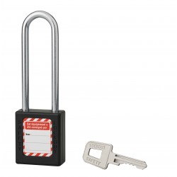 Λουκέτο πλαστικό lockout 40 χιλ. μαύρο με ατσάλινο λαιμό ύψους 76 χιλ. 1 κλειδί THIRARD THIRARD - 1 2