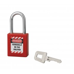 Λουκέτο πλαστικό lockout 40 χιλ. κόκκινο με ατσάλινο λαιμό ύψους 38 χιλ. 1 κλειδί THIRARD THIRARD - 1
