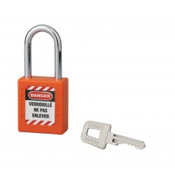 Λουκέτο πλαστικό lockout 40 χιλ. πορτοκαλί με ατσάλινο λαιμό ύψους 38 χιλ. 1 κλειδί THIRARD THIRARD - 1