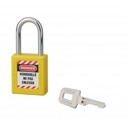 Λουκέτο πλαστικό lockout 40 χιλ. κίτρινο με ατσάλινο λαιμό ύψους 38 χιλ. 1 κλειδί THIRARD THIRARD - 1