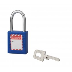 Λουκέτο πλαστικό lockout 40 χιλ. μπλε με ατσάλινο λαιμό ύψους 38 χιλ. 1 κλειδί THIRARD THIRARD - 1 2